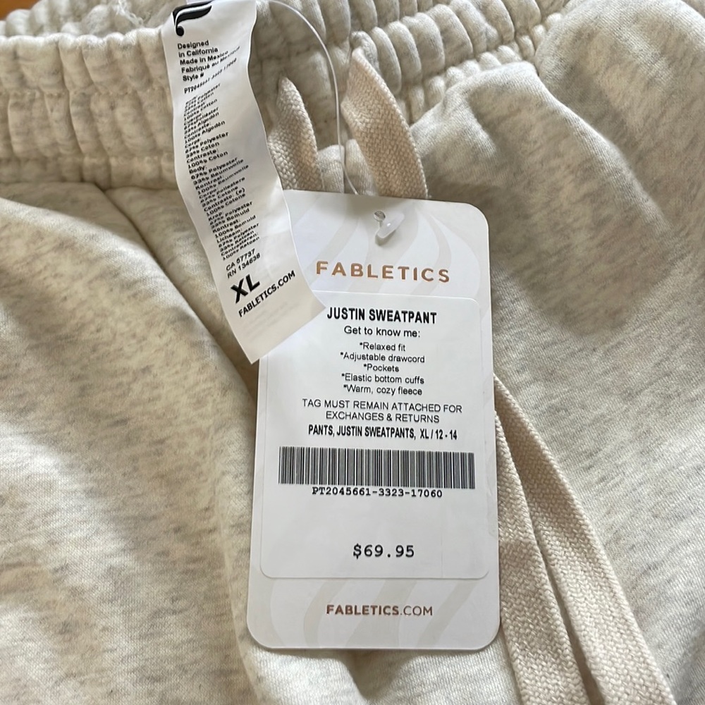 NWT Fabletics Sweat Pants